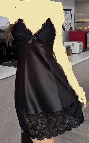 لباس خواب زنانه پایین گیپوردار ساتن