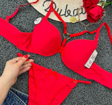 ست شورت سوتین قلبی قرمز