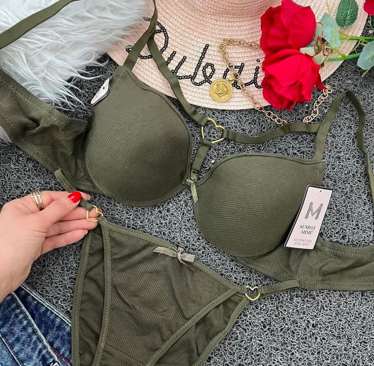 ست شورت سوتین سبز