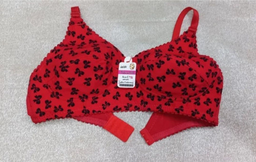 سوتین نخی قرمز طرح پاپیون