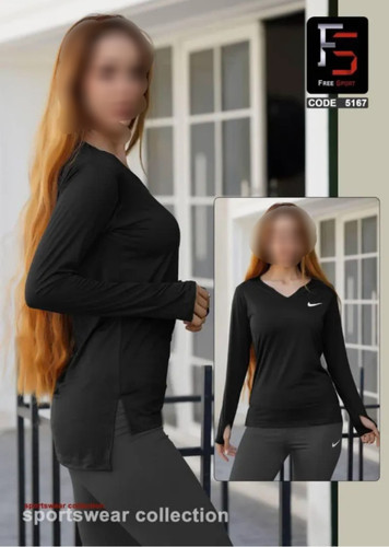 تیشرت اسپرت یقه دلبری آستین انگشتی