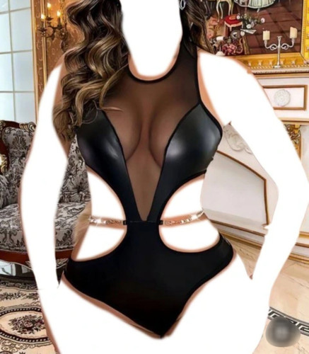 بادی چرمی زنانه زنجیردار مرواریدی